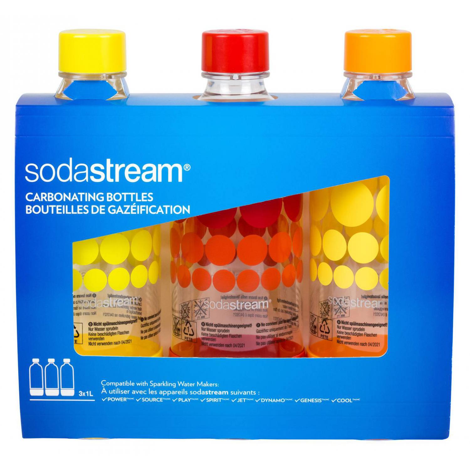 SodaStream PET Flasche 1 ltr. 3er Pack bunt – sodawelt
